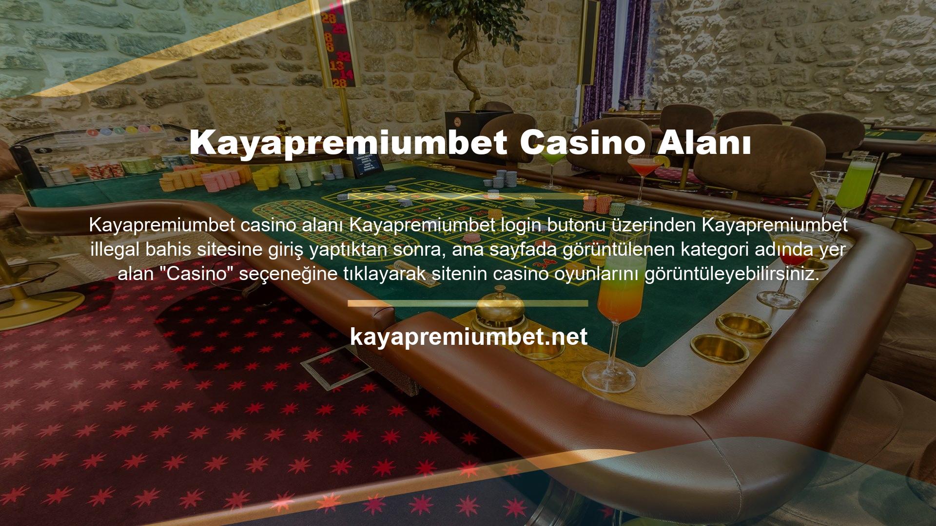 Sitenin casino sayfasının üst kısmında yer alan başlık bölümünde ayrıca casino bölümünde sunulan bonus kampanyalarının yanı sıra yeni eklenen slot oyunları ve diğer casino oyunları ile ilgili duyurular yer almaktadır